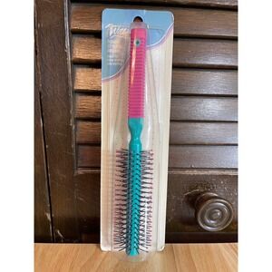 Wilhold Round Styling Brush Whisper-Tip Bristles Pink Teal Vintage 8134 NEW